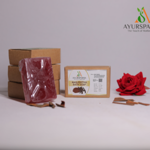 AyurSparsh Ayurvedic Manjisthadi Bath Soap (100gm) – Immerse in the Beauty of Radiant Skin Pack of 4