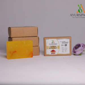 AyurSparsh Ayurvedic Saffron Bathing Soap (100gm) – Illuminate Your Skin Naturally Pack of 4