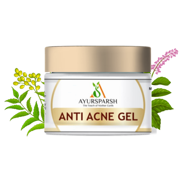 AyurSparsh Natural Anti Acne Gel with Neem, Tulsi, Nutmeg, Arjun Tree & Tea Tree Extracts – 100ml